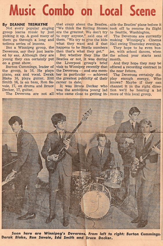 Press clipping on The Deverons