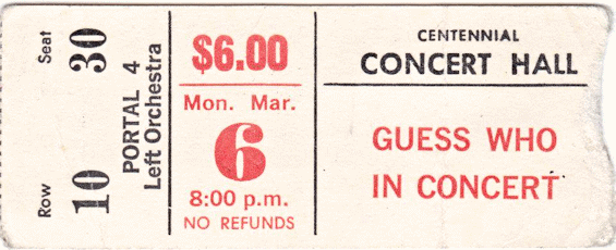 The Guess Who at the
                              Concert Hall in Winnipeg