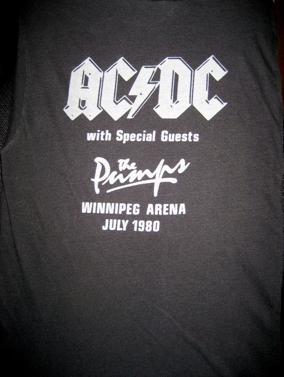 AC/DC with The Pumps in
                              Winnipeg 1980